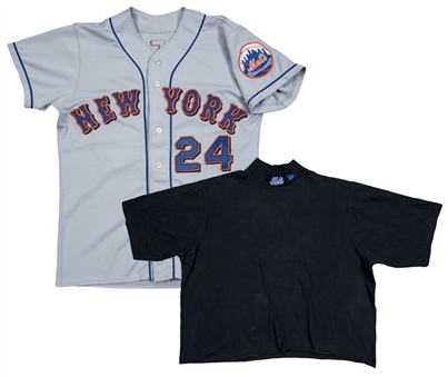 1999 Rickey Henderson Game Used & Signed New York Mets Road Jersey With Undershirt (JSA)